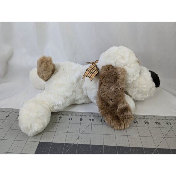 Walmart White Brown Dog Plush Laying 15 Inch Stuffed Animal Toy - Picture 6 of 9